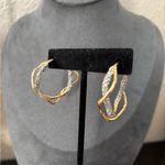 Alexis Bittar NWOT   Gold and Silver Textured Hoop Earrings Photo 6