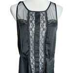 Hinge NWT Womens  Black Sateene Lace Detail Peplum Stunning Sleeveless Top - Sz L Photo 0