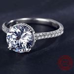 Sterling Silver SIZE 5 925 Luxury Sparkling Clear CZ Wedding Ring Photo 1