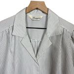 Ruggeri Vintage Black & White Stripe Short Sleeve Collared Button Up Blouse Photo 1