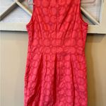 Banana Republic  coral eyelet pattern lined dress size 6 sleeveless‎ Photo 3