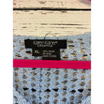 Karen Kane Women's Blue Crochet V-Neck Sweater XL Photo 2