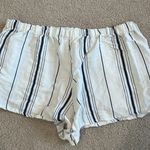 Brandy Melville John galt striped white and blue lounge pull on high rise shorts Photo 1