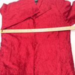 Eileen Fisher  RED Crushed 100% Silk Old Money Classic Designer Blazer Jacket Med Photo 5