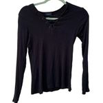 Who What Wear LACE UP LONG SLEEVE SHIRT Photo 0