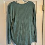 Pink Rose Blue and White Striped Shirt V neck with buttons long sleeve Photo 1