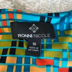 Ronni Nicole Sleeveless Colorful Printed Swing Dress Size 10 Photo 4
