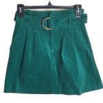Forever 21 dark green faux suede mini skirt with belt size small cute y2k rave Photo 1