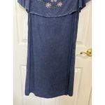 NWT Denim Chambray Floral Embroidered Dress Size Large Western Rodeo Boho Blue Photo 3