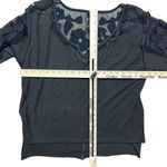 Free People New Romantics Women's Boho Gray Lace Floral Blouse Size M 3/4 Sleeve Size M Photo 7