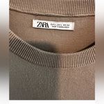 ZARA  Women’s Plain Knit Short Sleeve Top in Tan Sz L Photo 2