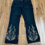 DG2 by Diane Gilman Floral Embroidered Jeans. Blue denim, size 14 Stretch! Photo 0