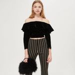 Topshop NWT  Velvet Shirt Cocktail Party Event Evening‎ medium off shoulder Photo 1