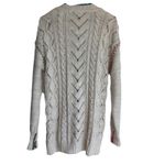 Sundance  Button Cable‎ Knit Cardigan XS Cream Beige Crochet Cotton Wool Sweater Photo 3