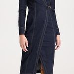 Veronica Beard  Arlington dark Oxford denim wrap midi western dress 12​ Photo 0
