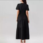Love by Design Nordstrom Women Black Tiered Maxi Short Sleeve Dress Spring Sz S Photo 2