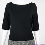 Talbots black gray half sleeve back V neck dress, 6 Photo 3