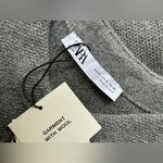 ZARA Knit Mini Dress Wool Blend Gray Bodycon Front Zipper Fall Winter Small NWT Photo 3