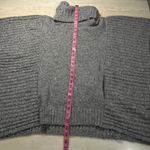Athleta  Turtleneck Poncho Gray Wool Blend Knit Pullover Top S/M Photo 5