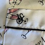 Victoria's Secret Victoria’s Secret Satin Feel Champagne Print Pajama Top Medium White Pink Black Photo 12