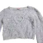 Sugar Thrillz Oh No Way Heart Cutout Purple Wpmen's Cropped Sweater Size: S Photo 2