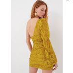 For Love & Lemons  Tiana Gold One-Shoulder Mustard Lace Dress NWT Size XS HOCO Photo 1