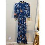 Jaase Anthropologie Women'sBlue Pink Orange Floral Long Maxi Dress Size Large Photo 2