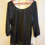 Ann Taylor Black and White Polka Dot Blouse Photo 3