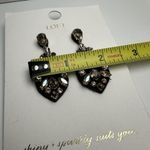 Loft Multi Color Rhinestone & Black Felt Pierced Dangle Drop Earrings NWT $39 Photo 9