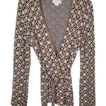 Anthropologie Mauve  Wrap Belted Longline Sweater Topper Size Small Diamond‎ Photo 0