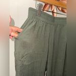 Three Dots  Women's Forest Green Wide Leg Pants Photo 1
