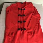 Jones New York Hooded Faux Leather Toggle Closure Cardigan Red Sz. 1X (flaws) Photo 1