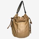 Marni Tan Leather Drawstring Tote with Woven Chain Strap Made in Italy Photo 0