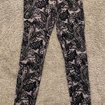 Boom Boom Jeans Small Black & Taupe Stretchy Velour Paisley Patterned Leggings Photo 0