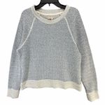 Faherty  Whitewater Textured Sweatshirt Womens L Blue Herringbone Organic Comfort Photo 1