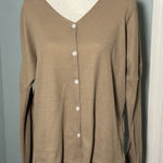 Ekouaer Tan Waffle Night Button Up Lounge Top, XLSDS Photo 0
