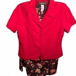 Sag Harbor Skirt Set Red Black Floral Midi Skirt Photo 0