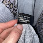 POL baby blue waffle knit leopard print mixed media summer mini dress top Medium Photo 9