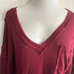 VICI Burgundy Capitol Reef V-Neck Sweatshirt Top S Photo 5