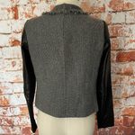 Vince  Boucle Lamb Leather Sleeve Moto Jacket Gray Black Womens XS Asymmetric Zip Photo 2