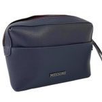 Missoni  Cosmetic Makeup Pouch Clutch Travel Bag in Navy Blue Top Zipper Photo 10