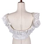 The Kooples  women’s 2 white floral &  dot embroidered ruffle sleeve crop top Photo 7