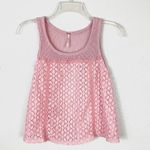Free People Floral Crochet Lace Babydoll Tank Top Photo 2
