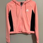 Adidas NEW pink cropped boxy fit full zip hoodie women’s size small Photo 2