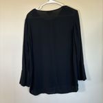 James Perse  Womens Crepe Top Blouse Shoulder Button Details Black Size 1‎ small Photo 6