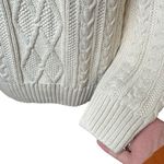 Coldwater Creek Croft & Barrow Ivory Cable Knit Turtleneck Scandi Fisherman Sweater Size Large Photo 4