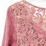 American Age ‎ Womens Y2K Studded Ribbed Lace Back Long Sleeve Henley Top Size M Photo 5