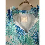 Sail To Sable Blue Costal Ruffle Neck Top with Tassels - Size - M/L Photo 3