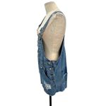 Furst of a Kind Distressed Denim Medium Wash Overall Dress Shortalls Size Medium Photo 3