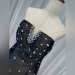 Maniju  Black Strapless Jewel Rhinestone Mini Dress Photo 4